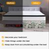 Bed Skirt King Size - 16 Inch Drop Summer Palm Trees Adjustable Elastic Dust Ruffles Bed Sheet Skirts, Vintage Botanical Tropical Leaves Luxury Microfiber Wrap Around Pleated Bed Skirt view 3
