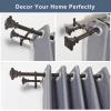 Double Curtain Rod, 1 inch Adjustable Heavy Duty Drapery Double Rod for Window 36 to 72 Inches (3-6 Feet), Vintage Square Finials,Premium Aluminum Brackets,Antique Bronze view 2