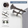 Double Curtain Rod, 1 inch Adjustable Heavy Duty Drapery Double Rod for Window 36 to 72 Inches (3-6 Feet), Vintage Square Finials,Premium Aluminum Brackets,Antique Bronze view 3