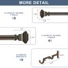 Double Curtain Rod, 1 inch Adjustable Heavy Duty Drapery Double Rod for Window 36 to 72 Inches (3-6 Feet), Vintage Square Finials,Premium Aluminum Brackets,Antique Bronze view 4
