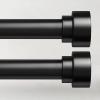 2 Pack Curtain Rods for Windows 66 to 120, 1 Inch Black Adjustable Heavy Duty Extra Long Curtain Rod with End Caps, Modern Indoor Outdoor Window Drapery Rods for Patio Bedroom, Size 32"-120" view 1