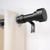 2 Pack Curtain Rods for Windows 66 to 120, 1 Inch Black Adjustable Heavy Duty Extra Long Curtain Rod with End Caps, Modern Indoor Outdoor Window Drapery Rods for Patio Bedroom, Size 32"-120" view 2