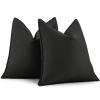 ZWJD Black Pillow Covers 20x20 Set of 2 Chenille Throw Pillow Covers with Elegant Design Soft and Luxurious Decorative Throw Pillows for Couch, Bed, and Home Decor view 1