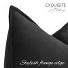 ZWJD Black Pillow Covers 20x20 Set of 2 Chenille Throw Pillow Covers with Elegant Design Soft and Luxurious Decorative Throw Pillows for Couch, Bed, and Home Decor view 2