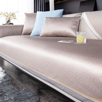 Icegrey Ice Silk Couch Cushion Covers, Summer Cooling Sofa Cover, Furniture Protector for Pets Couch Cover, Coffee 2, 36"x64"