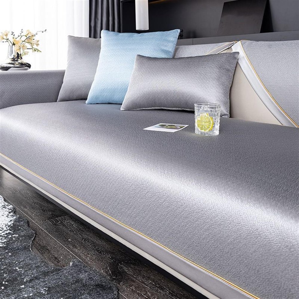 Icegrey Ice Silk Couch Cushion Covers, Summer Cooling Sofa Cover, Furniture Protector for Pets Couch Cover, Grey 2, 36"x28"