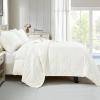 BOURINA Ultrasonic Quilt Set 3-Piece Full/Queen Bedding Set Pre-Washed Microfiber Ultra Soft Lightweight Star Bedspread Coverlet Set for All Season, White view 2