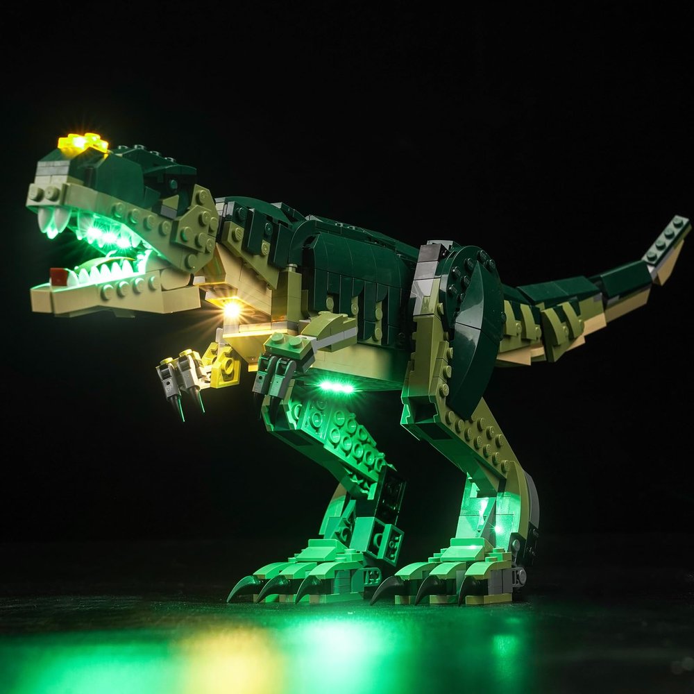 BrickBling Light Kit Compatible with Lego Creator 3in1 T. rex, Creative Lighting Compatible with Lego 31151, Great Gift for Boys and Girls(Lights Only, No Bricks)