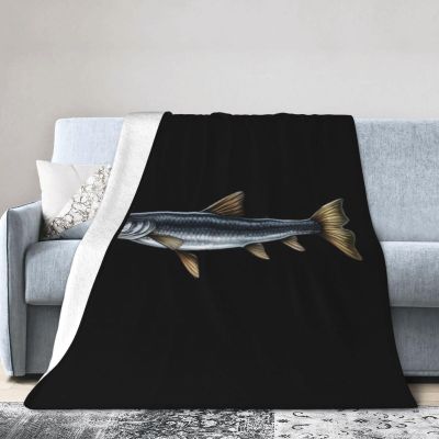 Gar Fish Ultra-Soft Micro Flannel Blanket 50x40 inch Throw Blankets for Bedroom Sofa
