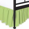 Olympic Queen Size Bed Skirt Sage Ruffle Pleat Bedskirt with 18" Drop Length- Natural Cotton 600 TC Premium Finish with Adjustable Dust Ruffles, view 1