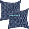 Sophia-Art Bohemian Hand Block Ajrak Vintage Print Bedspread Kantha Bed Cover, Sofa Cover Hand Stitch Throw Quilt (Blue Patch Print, King 90 * 108 Inches with Sham Cover) view 3