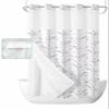 Futuregrace No Hooks Shower Curtain with Snap Liner Purple Butterfly Lavender Bud Printing Bath Curtain with See Through Top Window 36"x72" for Bathroom Spa view 1