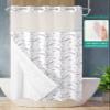 Futuregrace No Hooks Shower Curtain with Snap Liner Purple Butterfly Lavender Bud Printing Bath Curtain with See Through Top Window 36"x72" for Bathroom Spa view 2