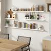 Acovy Long Floating Shelves for Wall, 55 inch Solid Wood Picture Ledge Shelf, Picture Shelf for Wall with Ledge, Floating Book Shelves for Living Room Bedroom Kitchen Nursery Decor, White, Set of 2 view 2