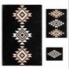Black Aztec Bathroom Towel Set,Microfiber Bath Kitchen Beach Hand Dish Towels Set,Quick Dry Soft Decorative Towels+Set Clearance Prime Bulk Accessories Decor(3-PC) Geometric Geometric Boho Moroccan view 1