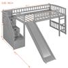 Merax Twin Size Loft Bed Bedframe with Two Drawers,Convertible Slide and Ladder for Boys and Girls view 2