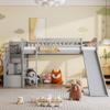 Merax Twin Size Loft Bed Bedframe with Two Drawers,Convertible Slide and Ladder for Boys and Girls view 3