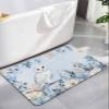 Christmas Blue Bath Mat for Tub,Non Slip Bathroom Floor Runner Rug Quick Dry&Absorbent Diatomaceous Earth Shower Sink Bedroom Kitchen Living Room Doormat 16"x24" Animal Owl Eucalyptus Berry Snowflake view 1