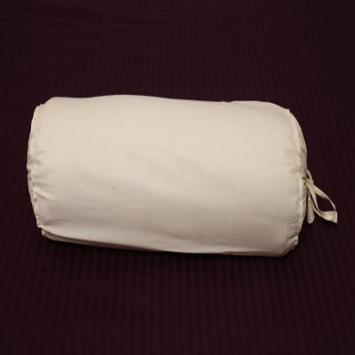 2 Pcs Cervical Neck Roll Pillow Cover with Drawstring Closures Round Neck Roll Pillow Case Cotton Bolster Pillowcases for Cylindrical Cushion (Ivory, 6X 20 inch (15 x 50.5 cm))