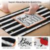Black White Sriped Bath Mat for Tub,Non Slip Bathroom Floor Runner Rug Quick Dry&Absorbent Diatomaceous Earth Shower Sink Bedroom Kitchen Doormat 16"x24" School Geometric Fruit Bow Polka Dot view 3