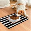 Black White Sriped Bath Mat for Tub,Non Slip Bathroom Floor Runner Rug Quick Dry&Absorbent Diatomaceous Earth Shower Sink Bedroom Kitchen Doormat 16"x24" School Geometric Fruit Bow Polka Dot view 4