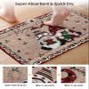 Christmas Bath Mat for Tub,Non Slip Bathroom Floor Runner Rug Quick Dry&Absorbent Diatomaceous Earth Shower Sink Bedroom Kitchen Living Room Doormat 16"x24" Farmhouse Winter Gnomes Plaid Brown view 3