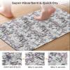 Floral Plant Bath Mat for Tub,Non Slip Bathroom Floor Runner Rug Quick Dry & Absorbent Diatomaceous Earth Shower Sink Bedroom Kitchen Living Room Washable Doormat 16"x24" Flower Leaves Botanical Herbs view 3