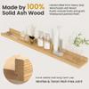 Acovy Solid Ash Wood Picture Ledge Shelf, Floating Shelves Set of 2, 56 Inch Long Large Ledge Shelves, Nursery Book Shelves Wall Mounted for Living Room Bedroom Kitchen Decor Kids Bookshelf, Natural view 4