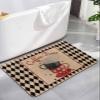 Coffee Theme Bath Mat for Tub,Non Slip Bathroom Floor Runner Rug Quick Dry&Absorbent Diatomaceous Earth Shower Sink Bedroom Kitchen Living Room Doormat 16"x24" Retro Plaid Coffee Cup Coffee Beans view 1
