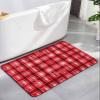 Buffalo Plaid Red Bath Mat for Tub,Non Slip Bathroom Floor Runner Rug Quick Dry&Absorbent Diatomaceous Earth Shower Sink Bedroom Kitchen Doormat 16"x24" Pastoral Country French Gradient Checkered view 1