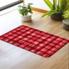 Buffalo Plaid Red Bath Mat for Tub,Non Slip Bathroom Floor Runner Rug Quick Dry&Absorbent Diatomaceous Earth Shower Sink Bedroom Kitchen Doormat 16"x24" Pastoral Country French Gradient Checkered view 2