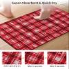 Buffalo Plaid Red Bath Mat for Tub,Non Slip Bathroom Floor Runner Rug Quick Dry&Absorbent Diatomaceous Earth Shower Sink Bedroom Kitchen Doormat 16"x24" Pastoral Country French Gradient Checkered view 3
