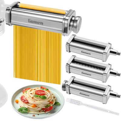 3 PCS Pasta Attachment for all KitchenAid Stand Mixer, Classic Pasta Maker Set Included Pasta Roller, Spaghetti Cutter and Fettuccine Cutter, Durable Pasta maker accessories
