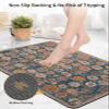 Blue Flower Print Bath Mat for Tub,Non Slip Bathroom Floor Runner Rug Quick Dry&Absorbent Diatomaceous Earth Shower Sink Bedroom Kitchen Living Room Doormat 24"x36" Farmhouse Boho Decorative Patterns view 4
