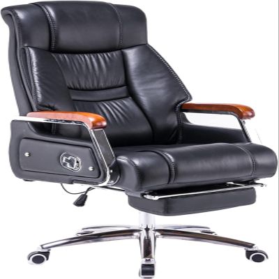 SoOSSN Office Chair, with Footrest and 90-150 Adjustable Backrest, Thickened Seat Cushion, 360 Swivel(Black,65x52x120 cm)