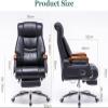 SoOSSN Office Chair, with Footrest and 90-150 Adjustable Backrest, Thickened Seat Cushion, 360 Swivel(Black,65x52x120 cm) view 2