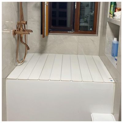 Bathtub Tray Folding Bathtub Cover Bathtub Tray, Storage Rack Dust-Proof Board Insulation Cover, Shutter Bath Lid Bath Shelf for Phone Tablet Bracket, 22 Sizes Multifunctional(66x85x0.6cm)
