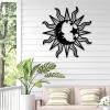 Idadey Sun and Moon Wall Decor - Wacky Metal Art, Celestial Boho Wall Art, Outdoor Decor (Gold, 23"x23" | 60x60cm) view 3
