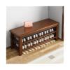 HomeLoft Basics Shoe Rack Wood Shoe Rack, Rustic Wooden Shoe Bench for Entryway Closet, 2/3 Tiers Durable Adjustable Shoe Storage Bench/Brown/2-Layers 100Cm view 1