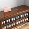 HomeLoft Basics Shoe Rack Wood Shoe Rack, Rustic Wooden Shoe Bench for Entryway Closet, 2/3 Tiers Durable Adjustable Shoe Storage Bench/Brown/2-Layers 100Cm view 3