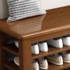 HomeLoft Basics Shoe Rack Wood Shoe Rack, Rustic Wooden Shoe Bench for Entryway Closet, 2/3 Tiers Durable Adjustable Shoe Storage Bench/Brown/2-Layers 100Cm view 4