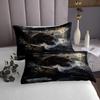 Bass Fish Kids Bedspread Queen Size,Wild Bear Jungle Hunting Animal Adventure Coverlet Set,Boys Men Room Decor,Underwater World Marine Life Quilted Coverlet,Dark Brown Bedding Quilt,2 Pillowcases view 3