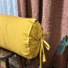 2 Pcs Cervical Neck Roll Pillow Cover with Drawstring Closures Round Neck Roll Pillow Case Cotton Bolster Pillowcases for Cylindrical Cushion (Mustard, 6 x18 inch (15 x45.5 cm)) view 1