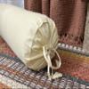 SAFFRON HANDICRAFTS 2 Pcs Cervical Neck Roll Pillow Cover with Drawstring Closures Round Neck Roll Pillow Case Cotton Bolster Pillowcases for Cylindrical Cushion (Beige, 6 x13 inch (15x33 cm)) view 1