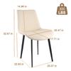 AmoUnico 5 Piece Dining Room Set 63" Marble Sintered Stone Dining Table for 4-6 People and Upholstered PU Leather Dining Chairs for Home Kitchen,Jade White Table and Beige Chairs view 4