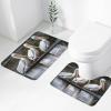 Bathroom Rugs Sets 2 Piece Soft Absorbent Bath Mat for Bathroom Three Pelicans Bath Rugs and U-Shaped Contour Toilet Rug Non-Slip Bath Carpet for Bathtub Floor Mat view 1