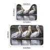 Bathroom Rugs Sets 2 Piece Soft Absorbent Bath Mat for Bathroom Three Pelicans Bath Rugs and U-Shaped Contour Toilet Rug Non-Slip Bath Carpet for Bathtub Floor Mat view 2