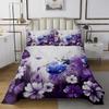 Ladybug Quilt Set Daisy Flowers Twin Bedspread Set,Blue Purple Ombre Oil Painting Lady Beetle Coverlet Set Graffiti Watercolor Beetles Ladybird Quilted Rustic Animals Butterfly Bohemian Decor view 2