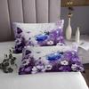 Ladybug Quilt Set Daisy Flowers Twin Bedspread Set,Blue Purple Ombre Oil Painting Lady Beetle Coverlet Set Graffiti Watercolor Beetles Ladybird Quilted Rustic Animals Butterfly Bohemian Decor view 4