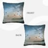 BTCOWZRV Decorative Throw Pillow Covers 18"x18" Square Pillow Cases Birds Flying Away Over Sky Throw Pillow Covers Soft Cushion Cover Double Sided Plush Pillow Covers for Couch Sofa Bed Home Decor view 3